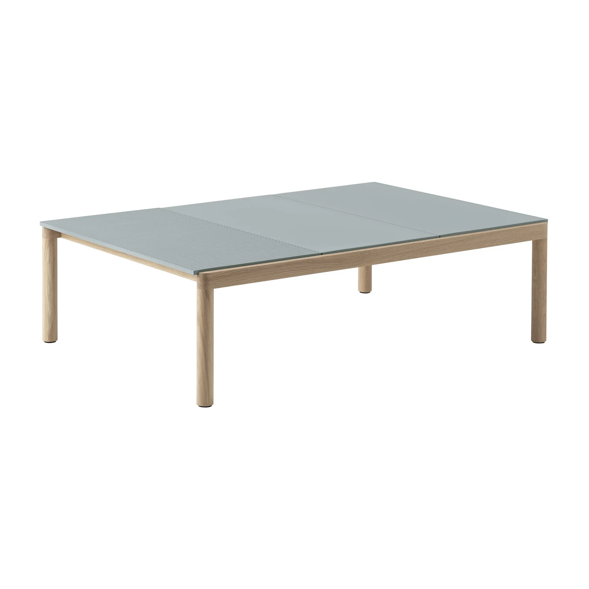 Couple 2 Plain-1 Wavy salontafel 120x84x35 cm, Pale blue-oak Muuto