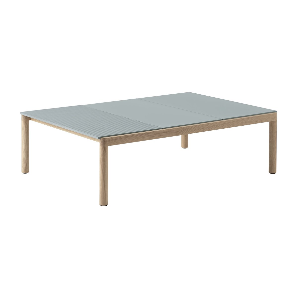 Muuto Couple 2 Plain-1 Wavy salontafel 120x84x35 cm Pale blue-oak