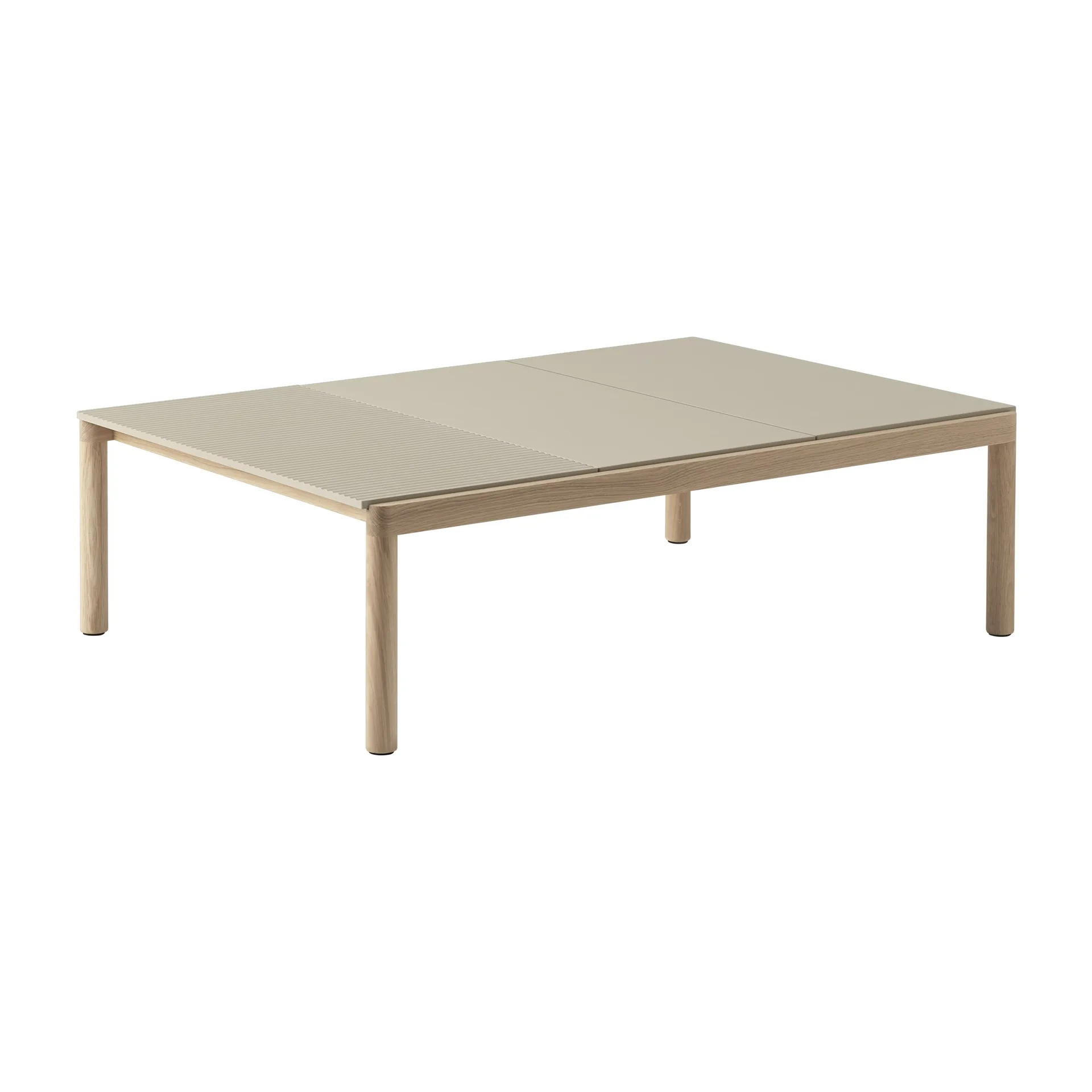Couple 2 Plain-1 Wavy salontafel 120x84x35 cm, Sand-oak Muuto