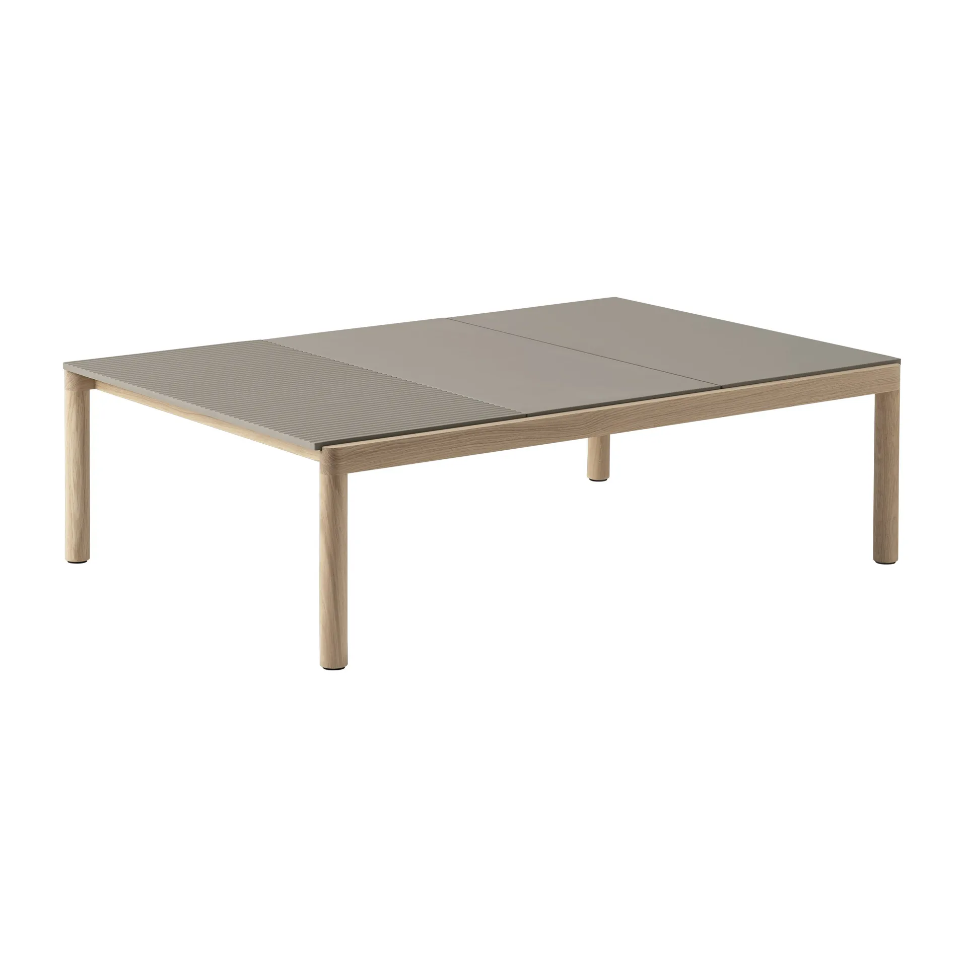 Couple 2 Plain-1 Wavy salontafel 120x84x35 cm, Taupe-oak Muuto
