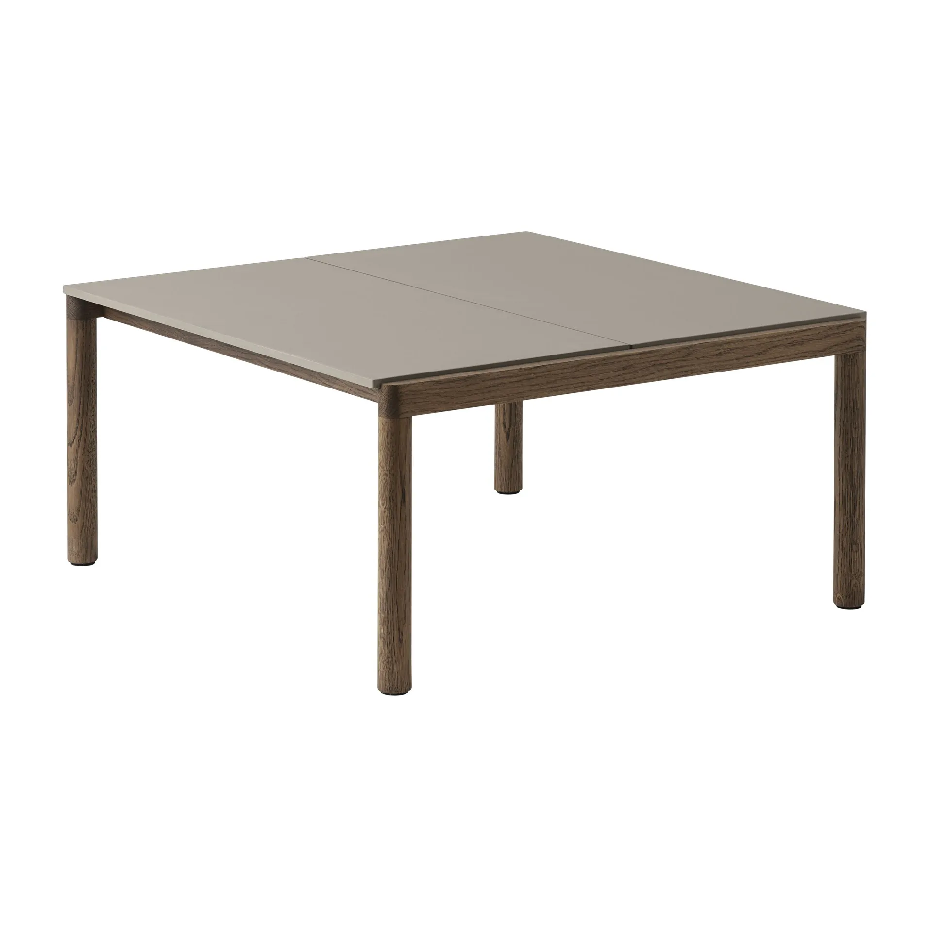 Couple 2 Plain salontafel 80x84x40 cm, Taupe-dark oiled oak Muuto