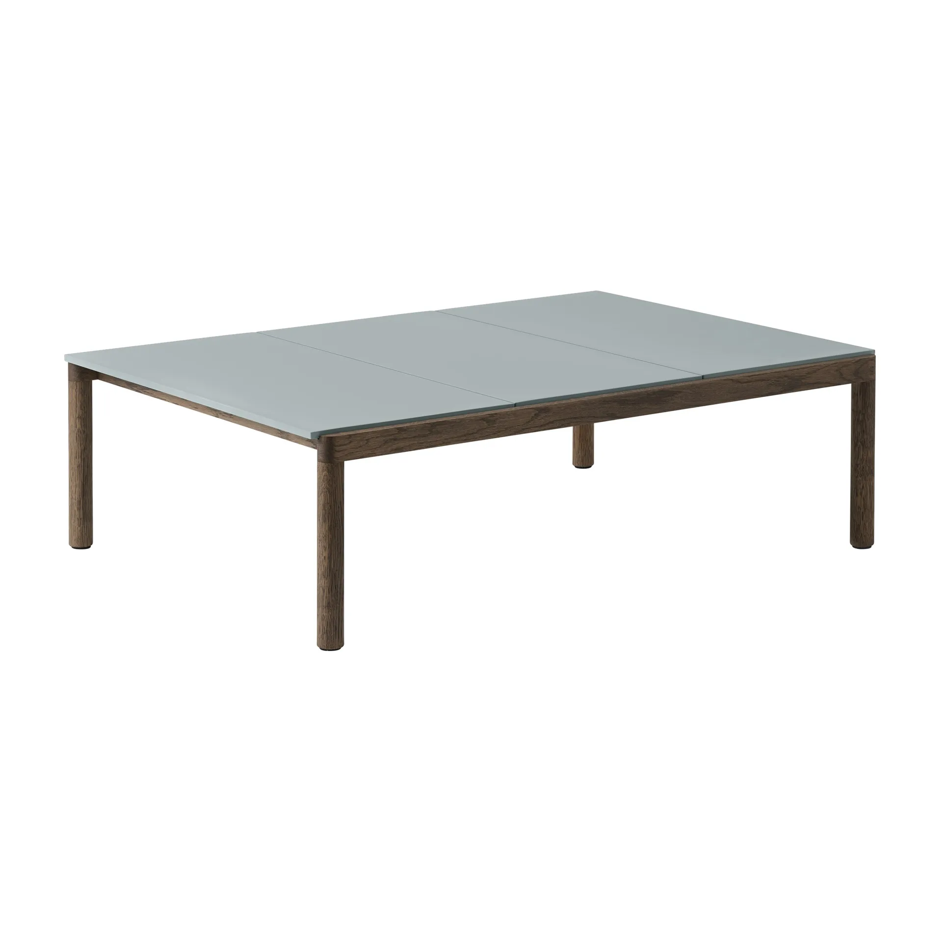 Couple 3 Plain salontafel 120x84x35 cm, Pale blue-dark oiled oak Muuto