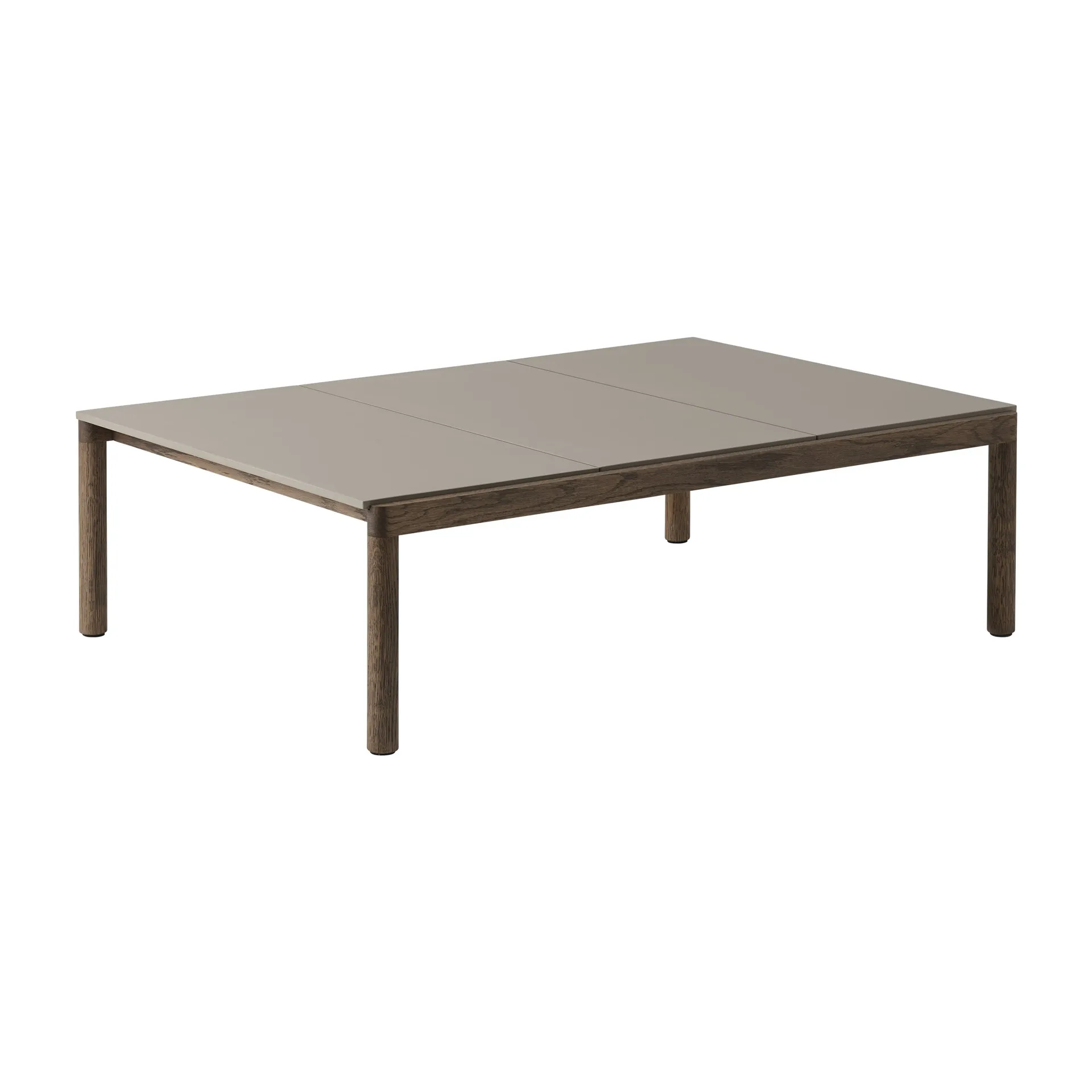 Couple 3 Plain salontafel 120x84x35 cm, Taupe-dark oiled oak Muuto