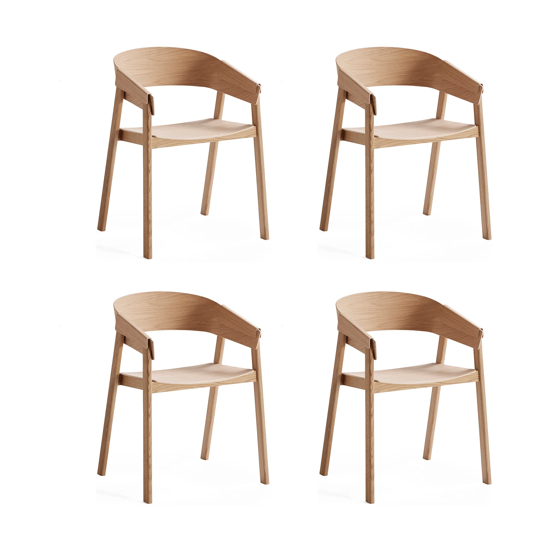 Cover Armchair karmstoel, Eiken, 4-pack Muuto
