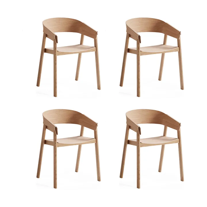 Cover Armchair karmstoel, Eiken, 4-pack - Muuto