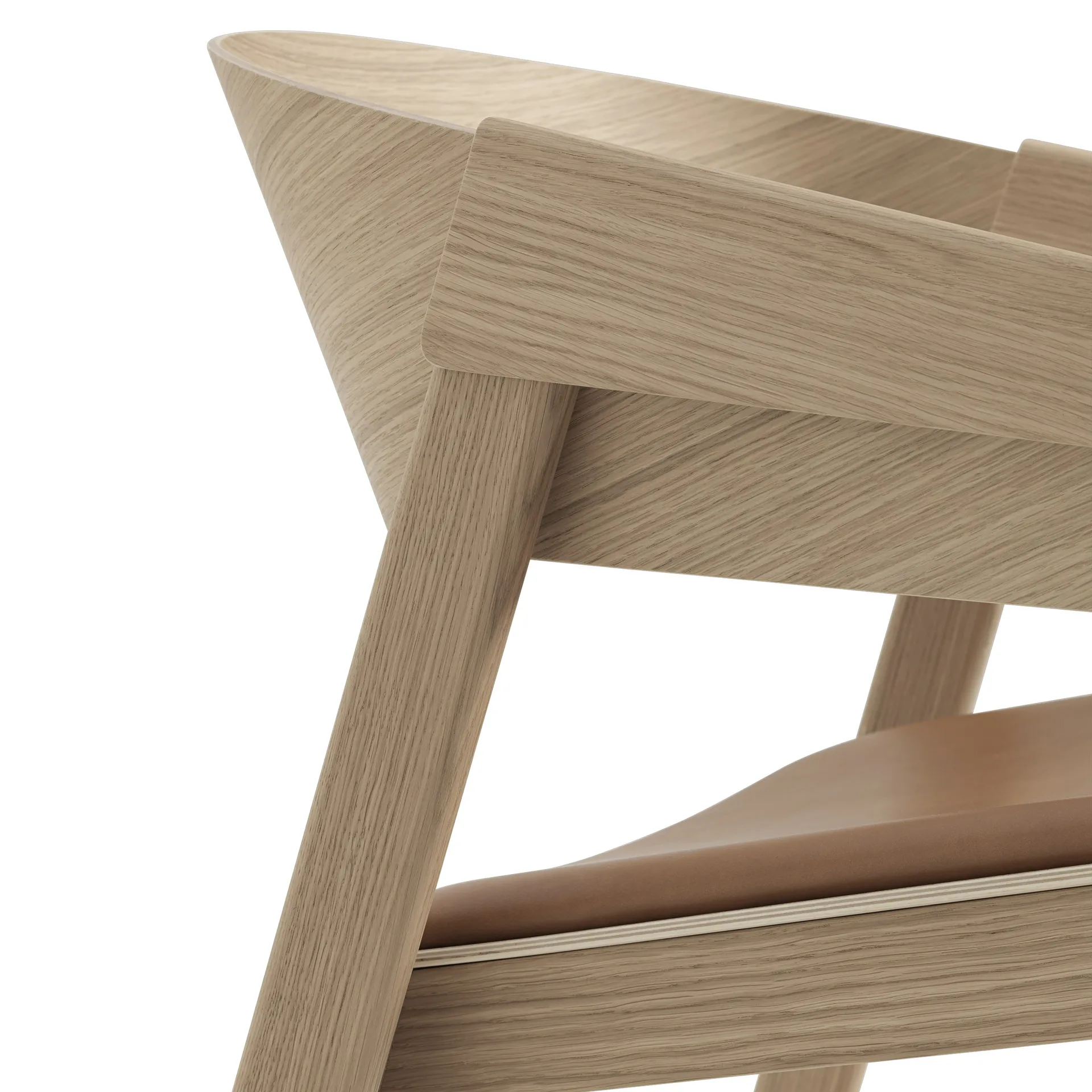 Cover lounge chair leather, Cognac-eiken Muuto