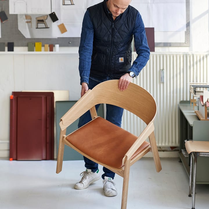 Cover lounge chair leather, Cognac-eiken Muuto