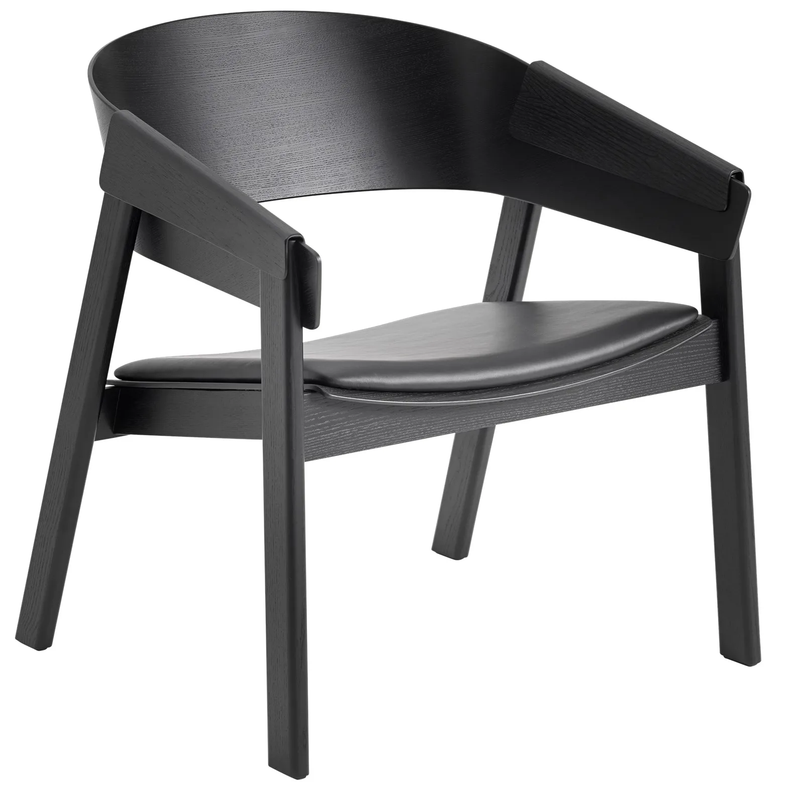 Cover lounge chair leather, Zwart-zwart Muuto