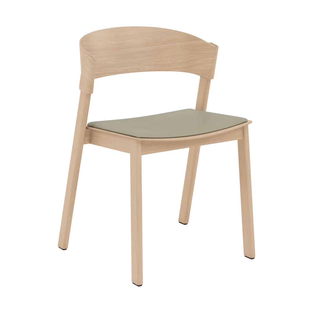 Cover Side Chair leather, Refine leather stone-Oak Muuto