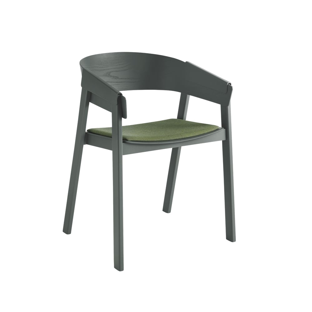 Muuto Cover stoel met armleuningen beklede zitting Remix 933-Green