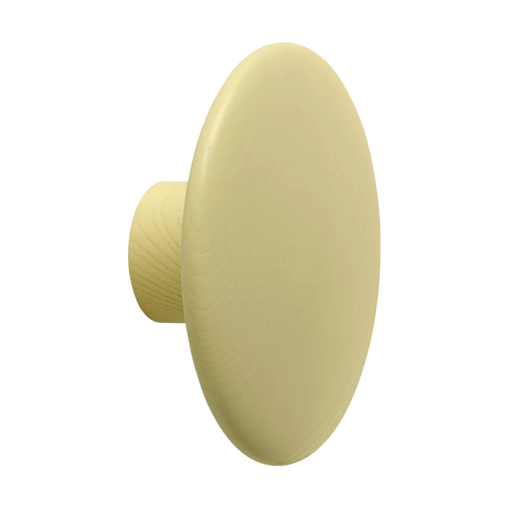Dots Wood kapstokhaak, Yellow-beige, Ø9 cm Muuto