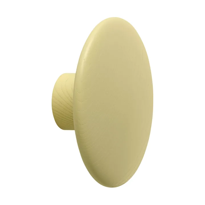 Dots Wood kapstokhaak - Yellow-beige, Ø9 cm - Muuto
