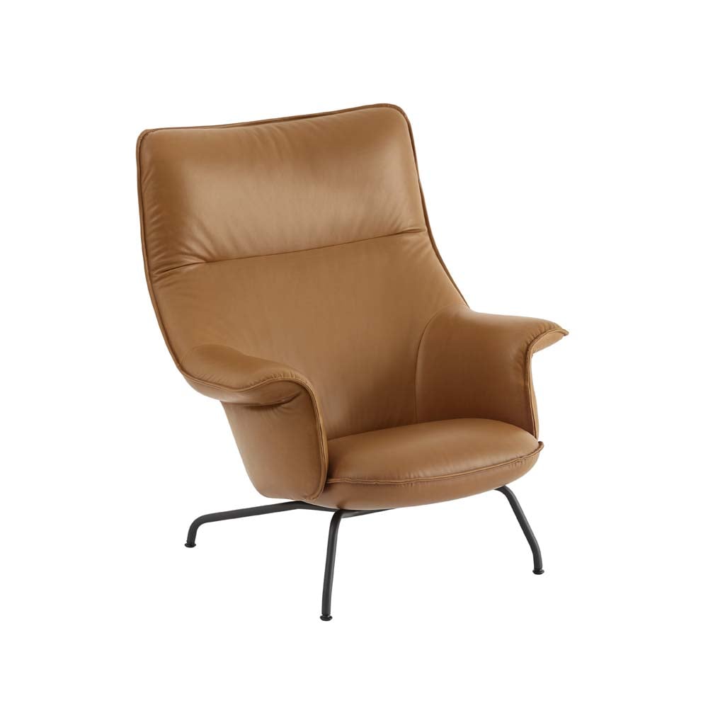 Muuto Doze fauteuil Refine leather cognac-Black