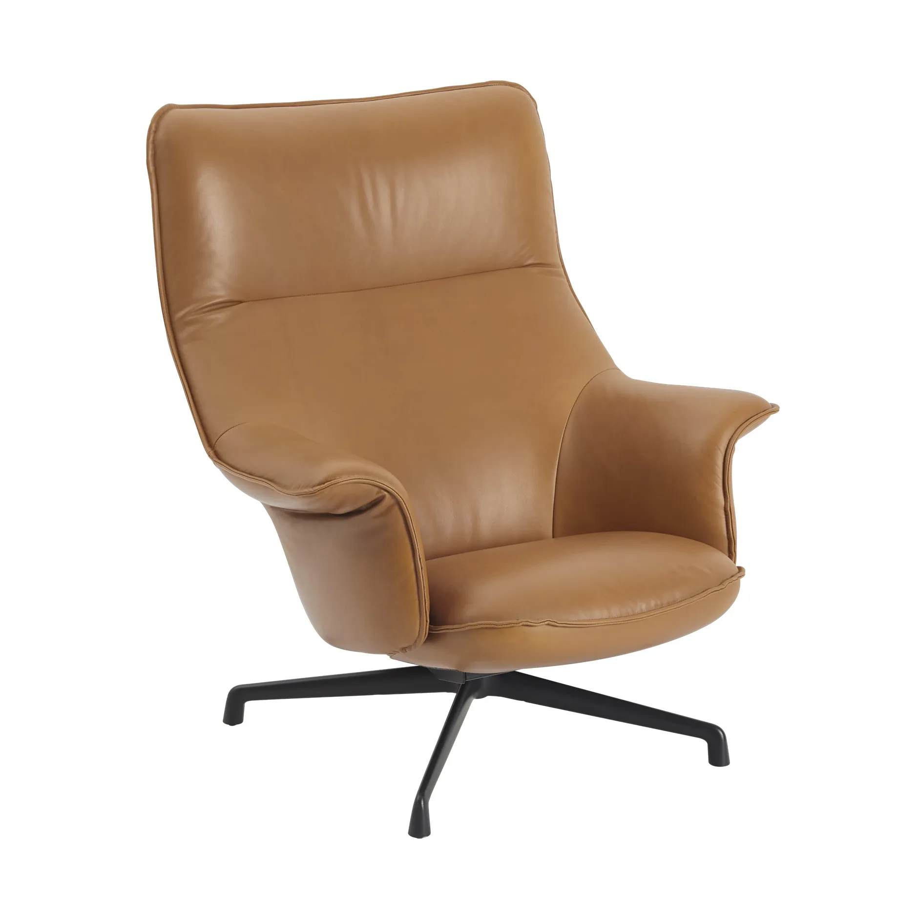 Doze fauteuil swivel base, Refine leather cognac-black Muuto