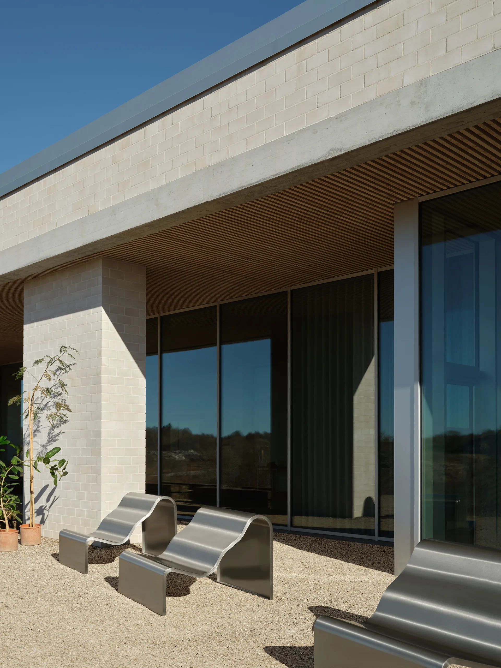 Dream View bank, Geborsteld staal, 100 cm Muuto