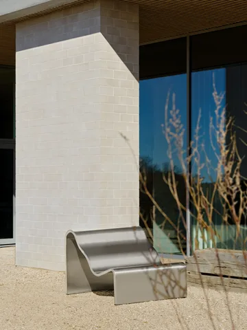 Dream View bank - Geborsteld staal, 100 cm - Muuto