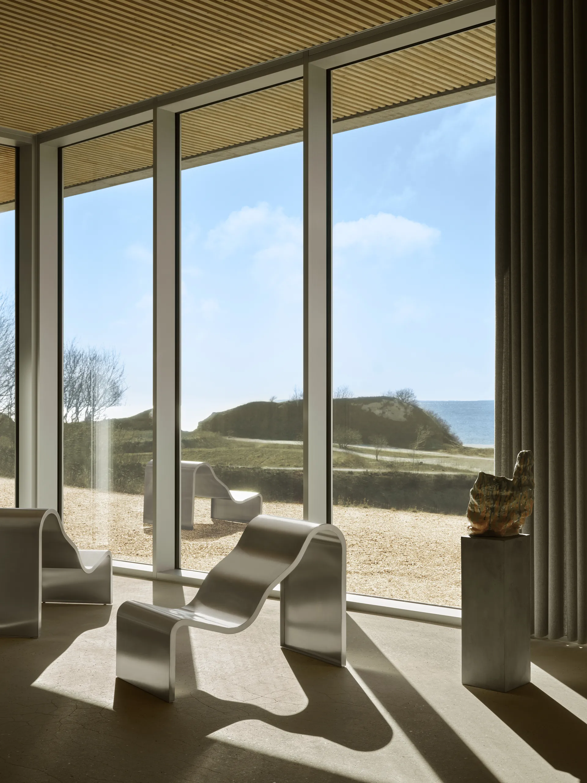 Dream View bank, Geborsteld staal, 60 cm Muuto