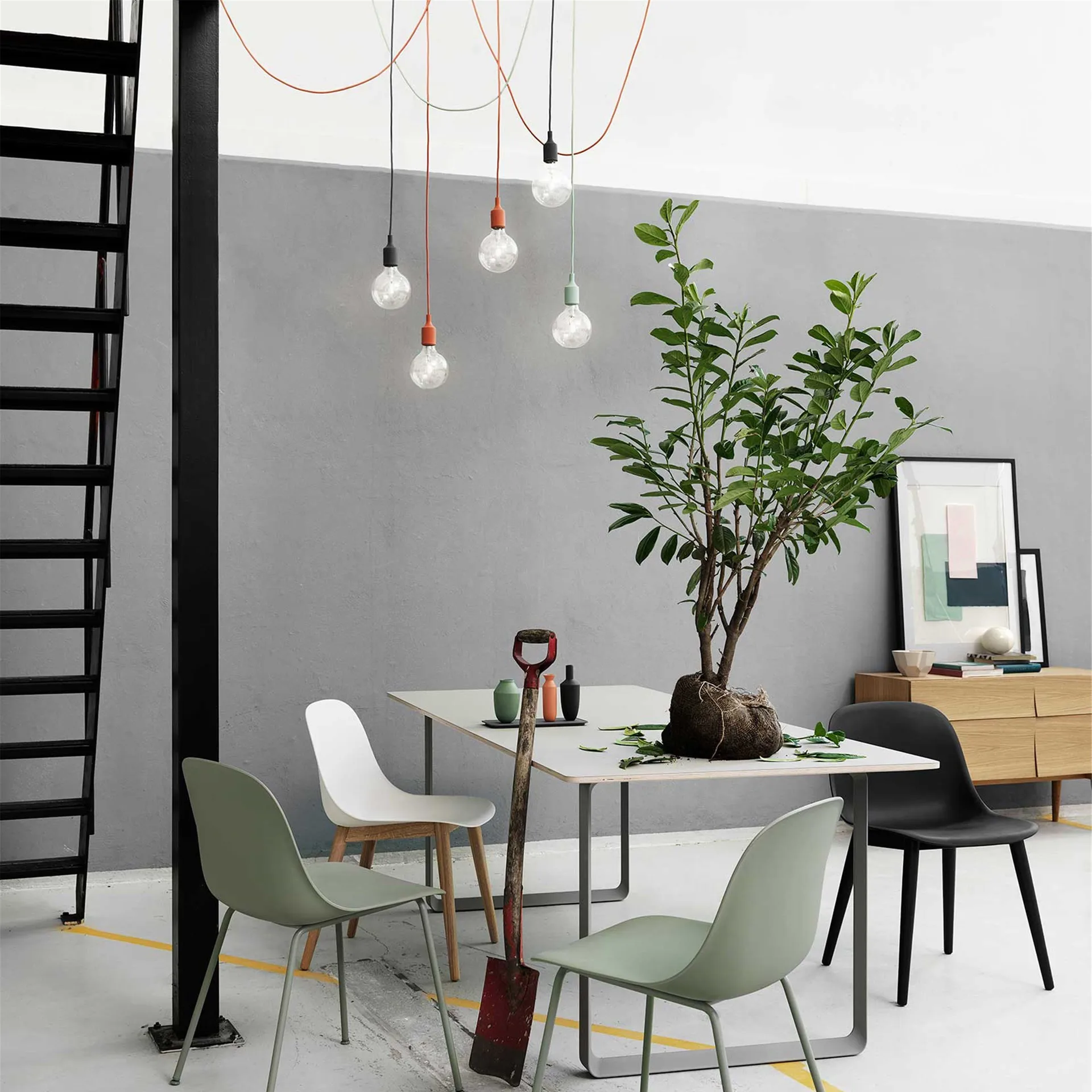 E 27 hanglamp, lichtgroen Muuto