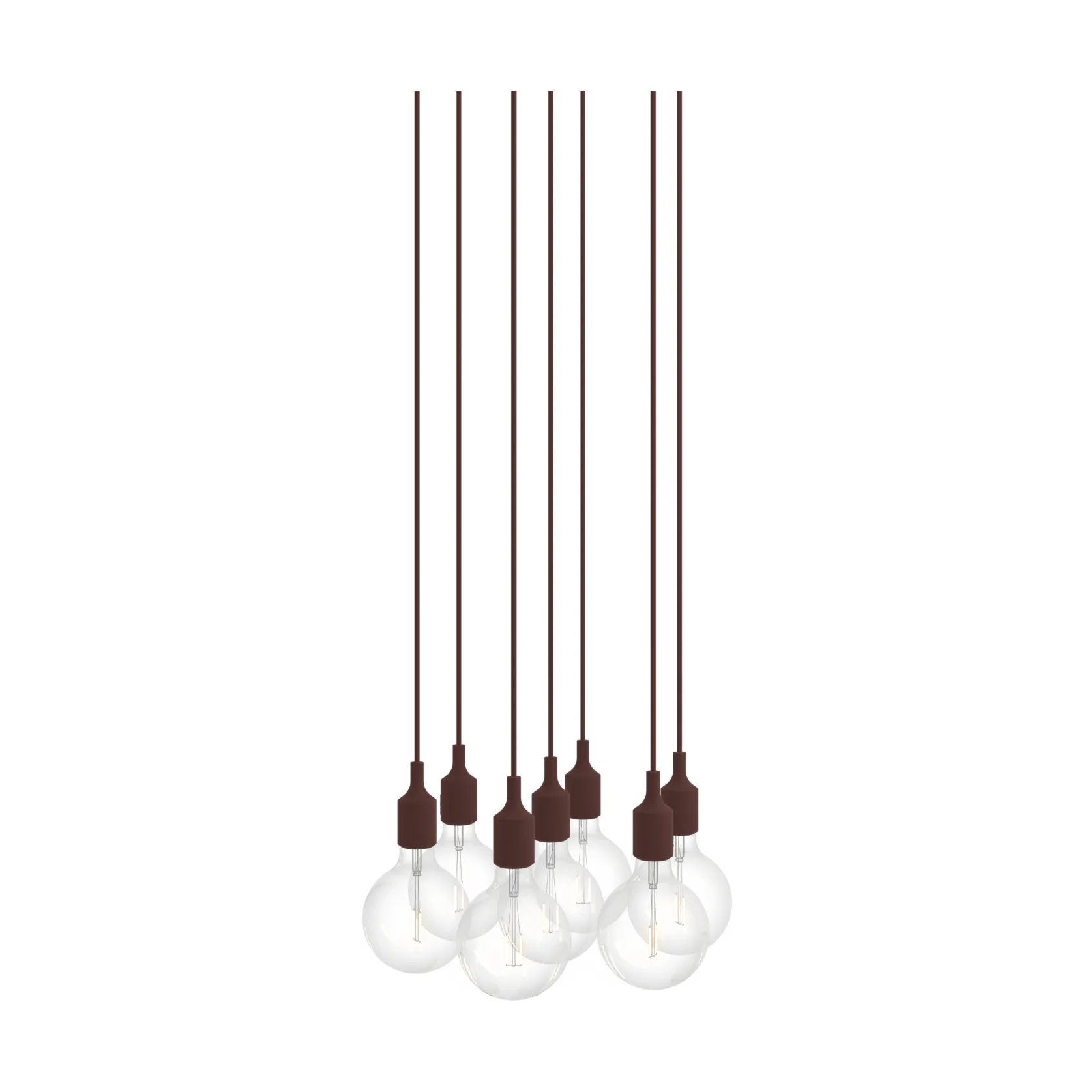 E27 Pendant Cluster 7 hanglamp, Dieprood Muuto