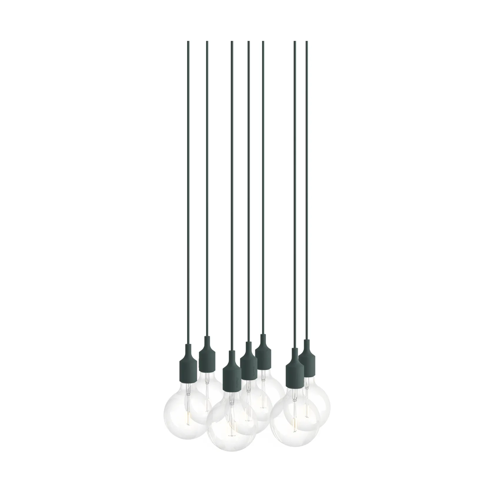 E27 Pendant Cluster 7 hanglamp, Donkergroen Muuto