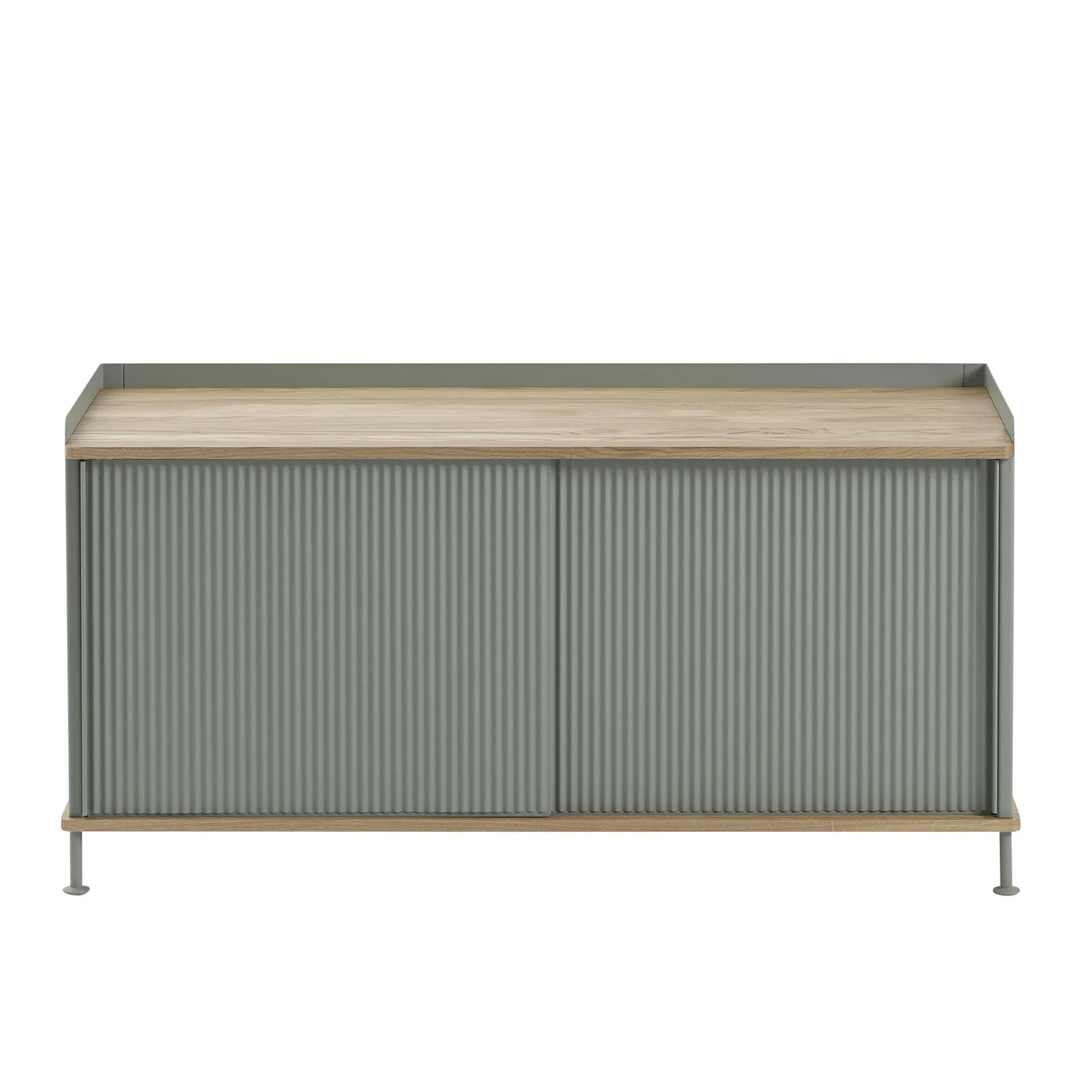 Enfold bijzettafel laag 125x45x63 cm, Oak-Dusty green Muuto