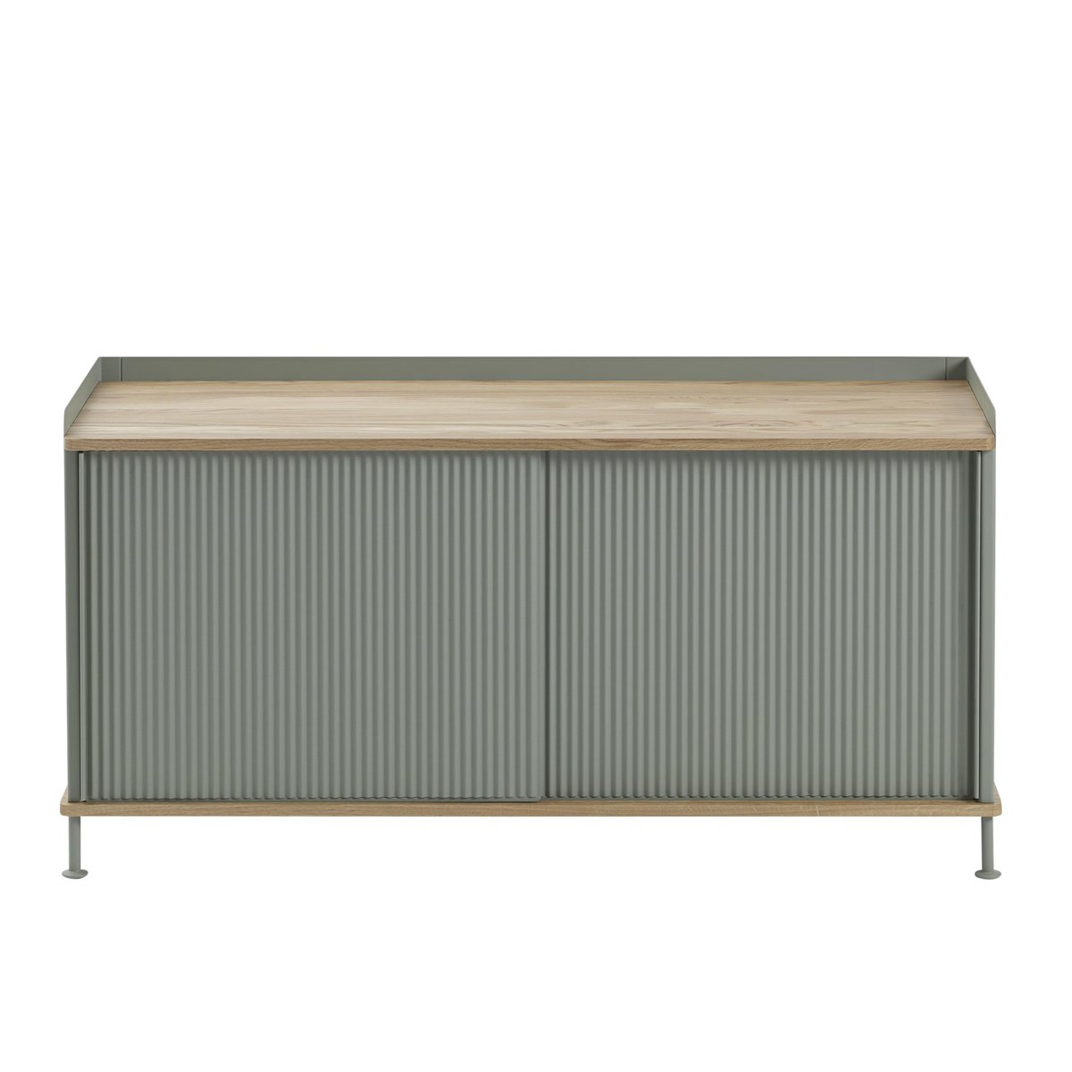 Muuto Enfold bijzettafel laag 125x45x63 cm Oak-Dusty green