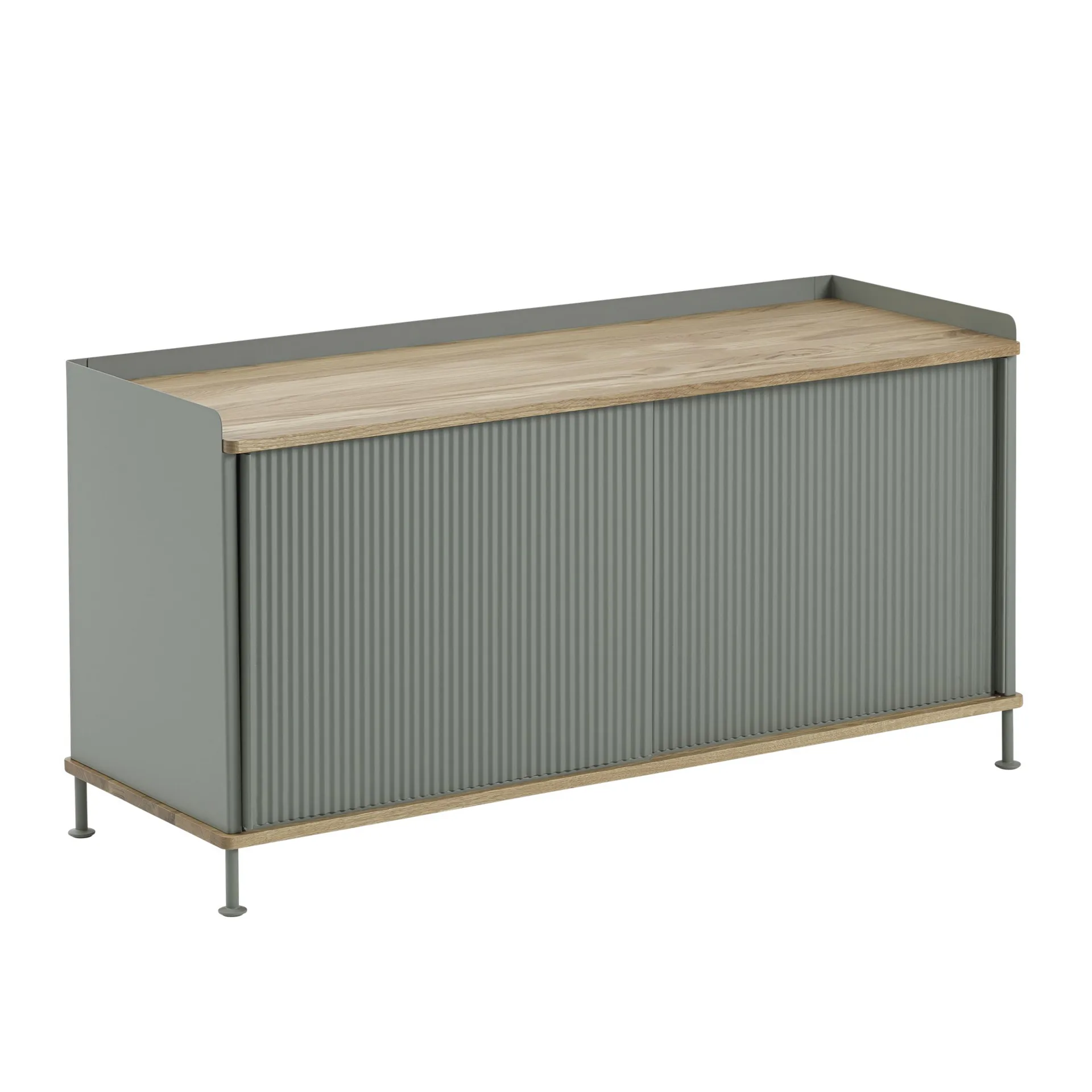 Enfold bijzettafel laag 125x45x63 cm, Oak-Dusty green Muuto