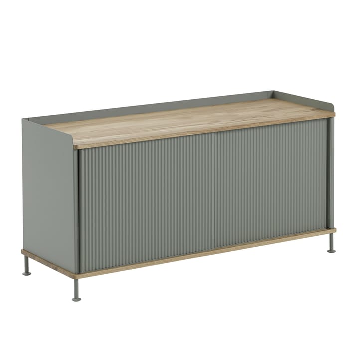 Enfold bijzettafel laag 125x45x63 cm, Oak-Dusty green Muuto