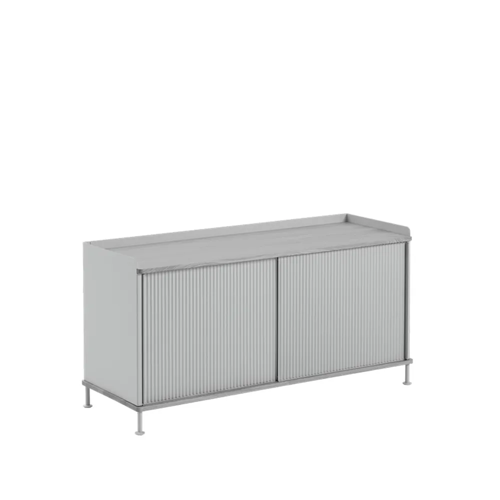 Enfold Low Sideboard, Grey-Metal Muuto