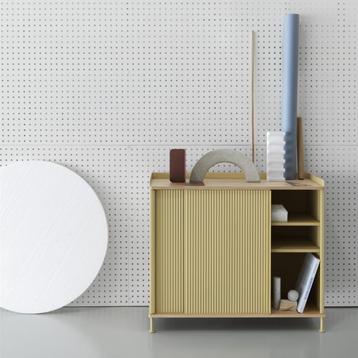 Enfold Tall Sideboard, Black-Oak-Metal Muuto