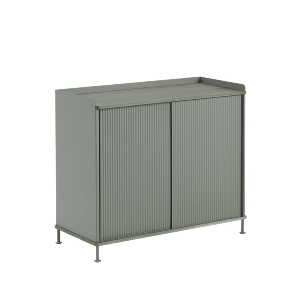 Muuto Enfold Tall Sideboard Dusty green-Metal | Scandinavisch Interieur | Ladekasten & dressoirs | Groen