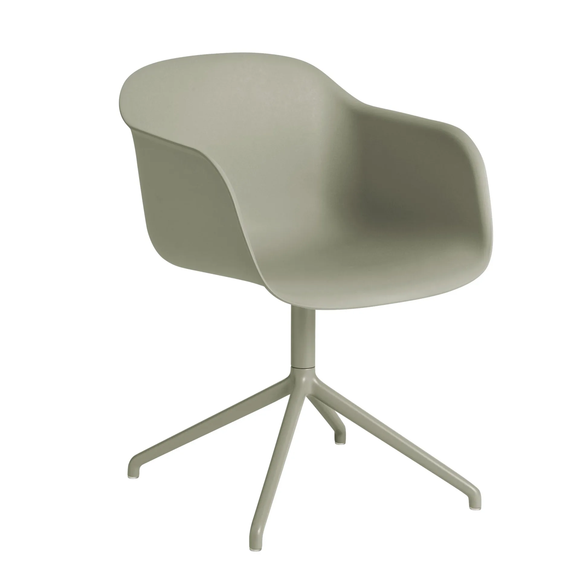 Fiber armchair swivel voet bureaustoel, dusty green Muuto