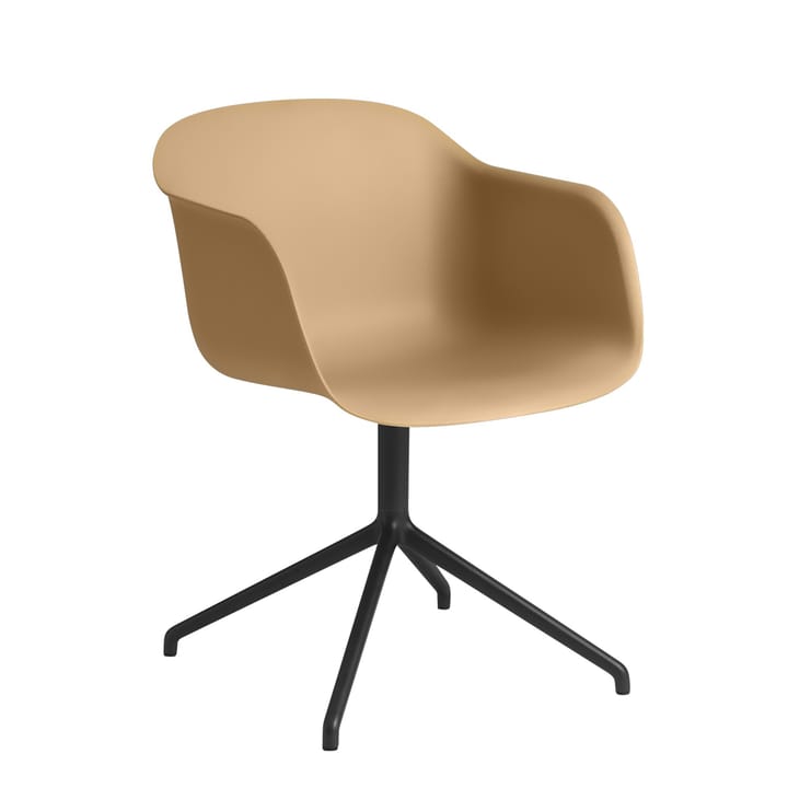 Fiber armchair swivel voet bureaustoel - oker-zwart - Muuto