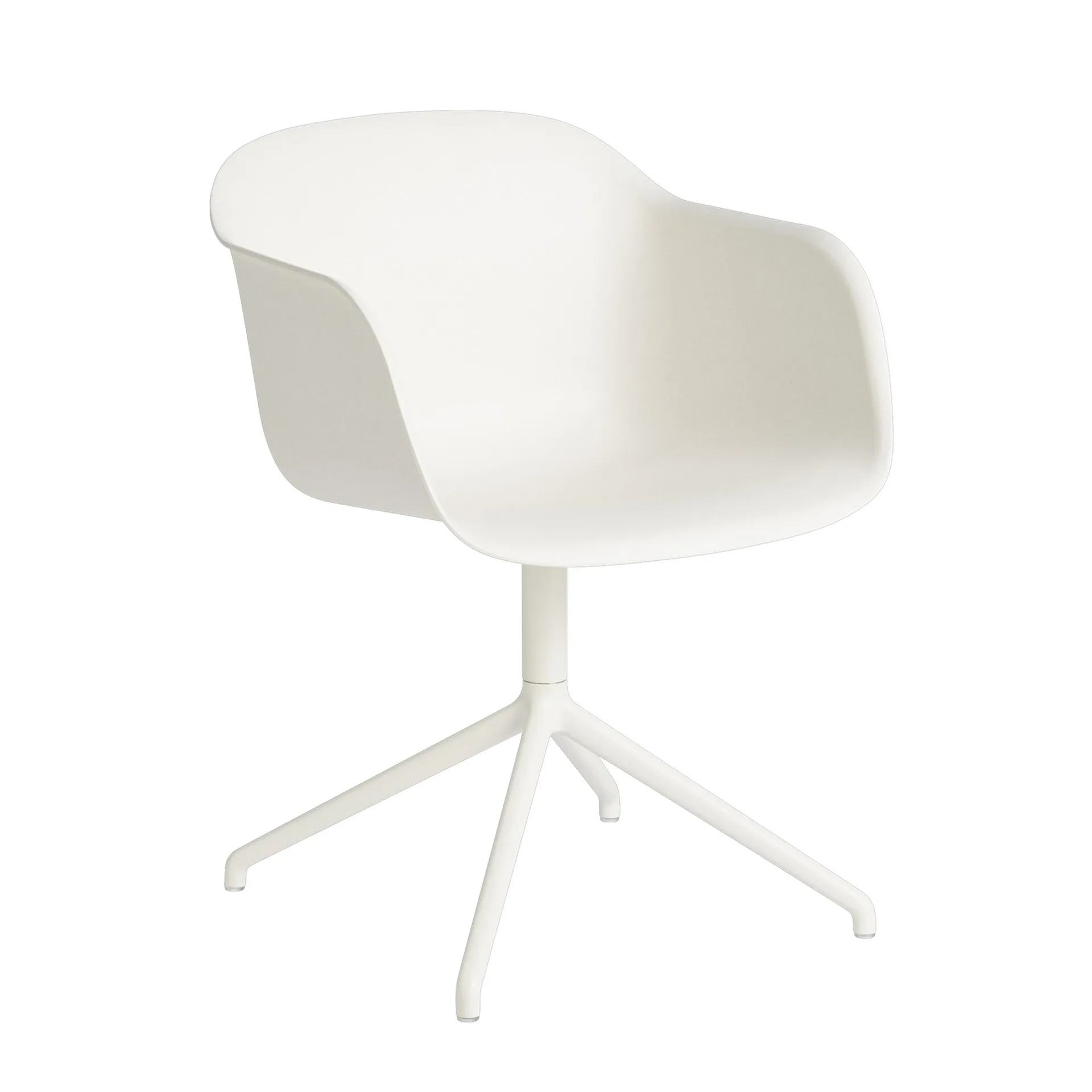 Fiber armchair swivel voet bureaustoel, wit Muuto