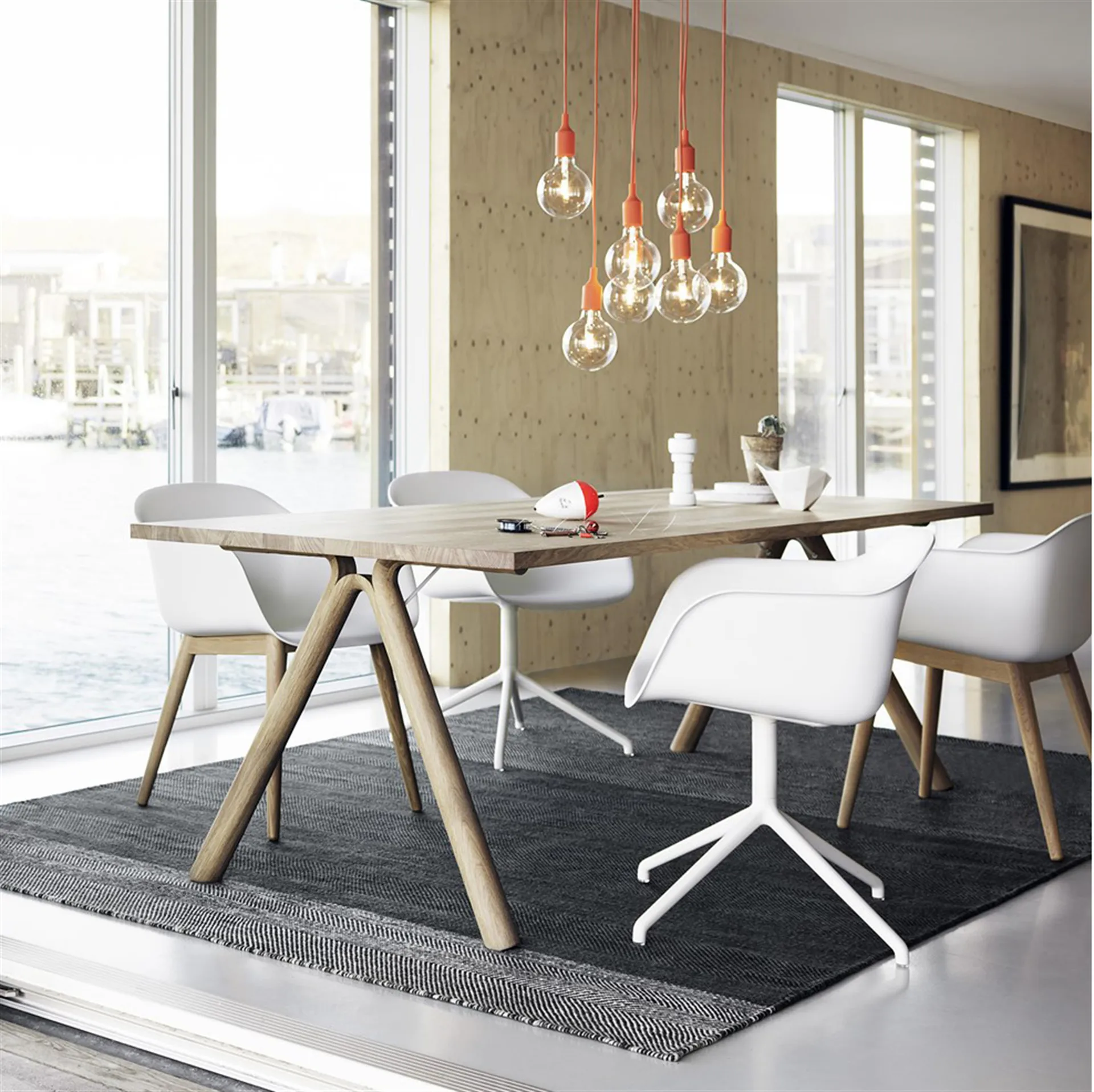 Fiber armchair swivel voet bureaustoel, wit Muuto