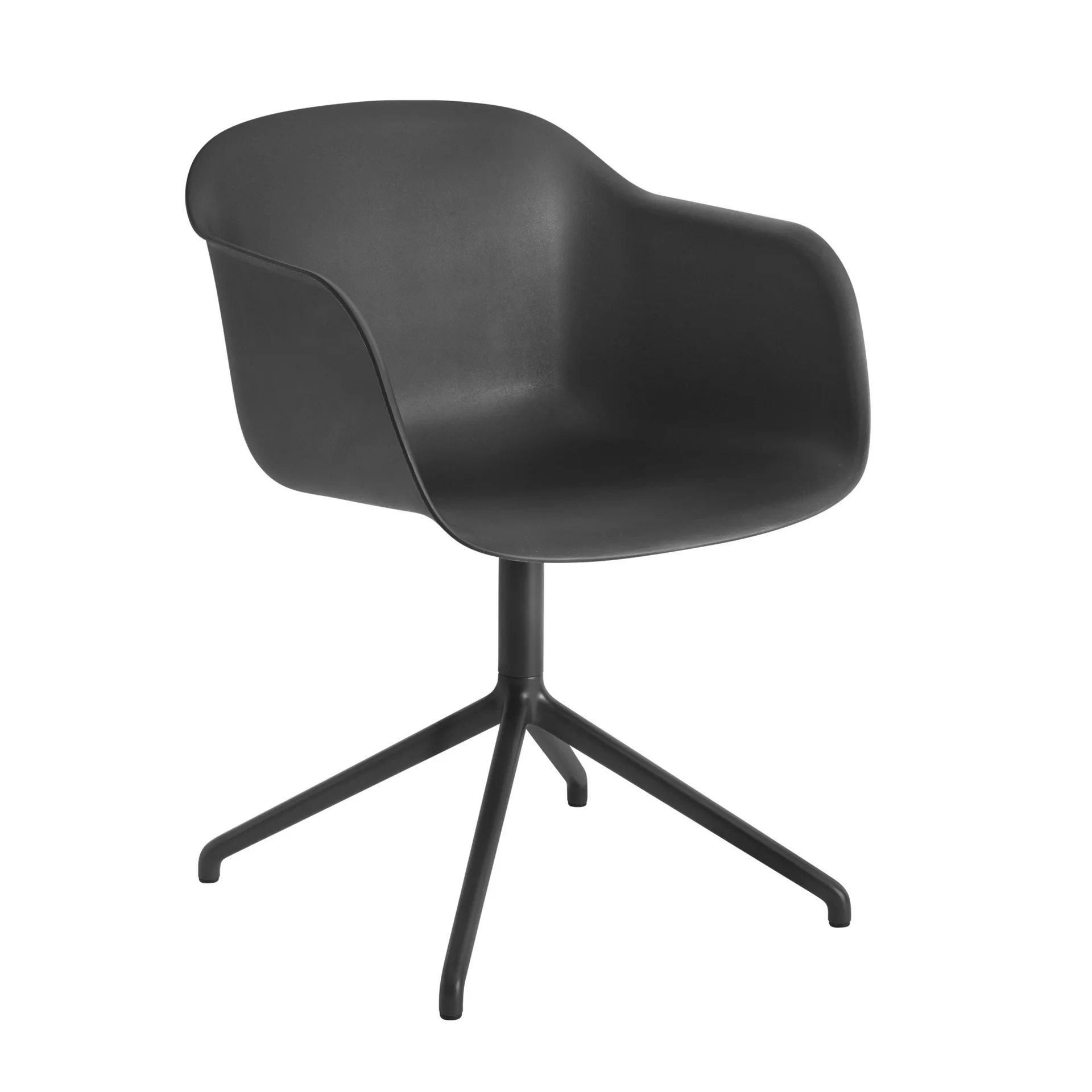Fiber armchair swivel voet bureaustoel, zwart Muuto