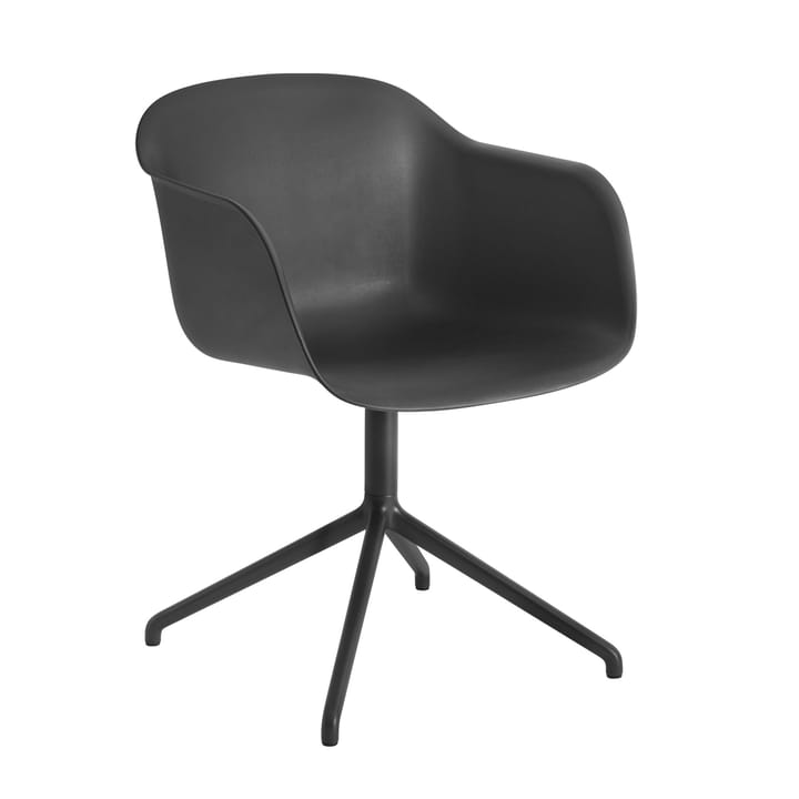 Fiber armchair swivel voet bureaustoel - zwart - Muuto