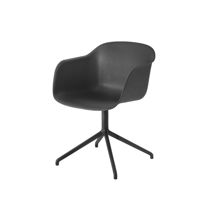 Fiber armchair swivel voet met return bureaustoel - black, zwart onderstel - Muuto