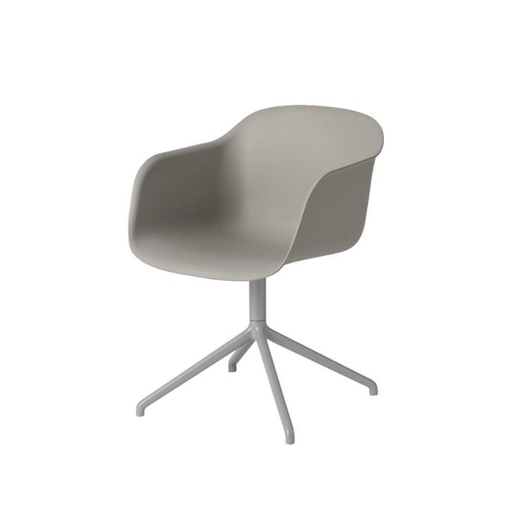 Fiber armchair swivel voet met return bureaustoel - grey, grijs onderstel - Muuto