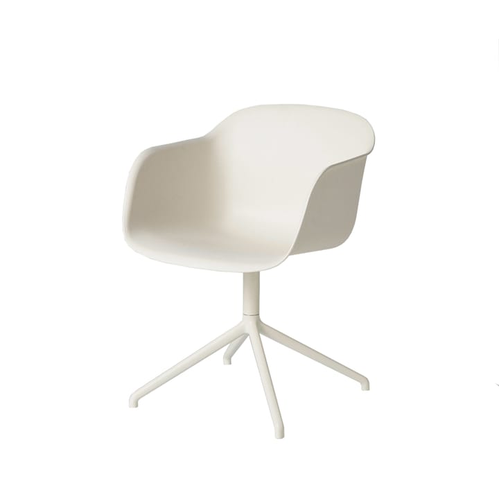 Fiber armchair swivel voet met return bureaustoel - white, wit onderstel - Muuto