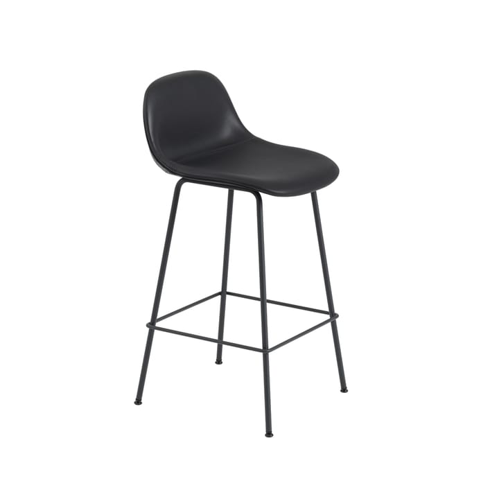 Fiber Barkruk metalen poten - Refine leather black-Black - Muuto