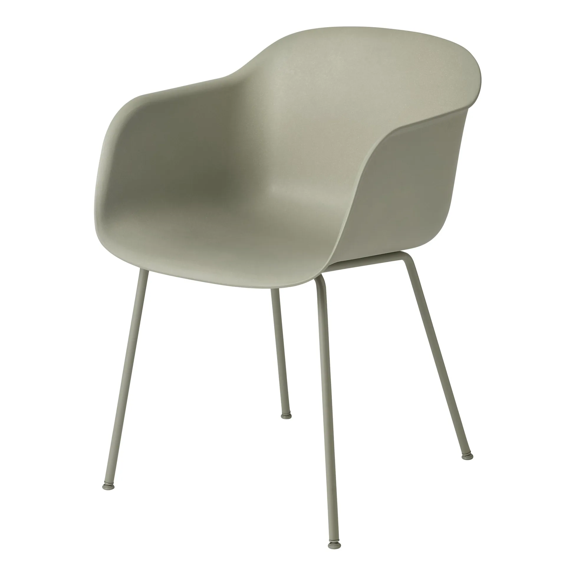Fiber chair stoel met armleuningen, Dusty green-Green (kunststof) Muuto