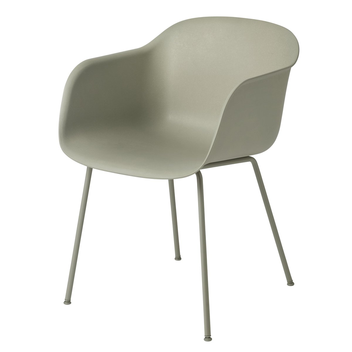 Muuto Fiber chair stoel met armleuningen Dusty green-Green (kunststof)