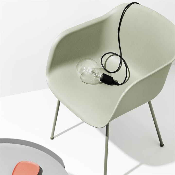 Fiber chair stoel met armleuningen, Dusty green-Green (kunststof) Muuto