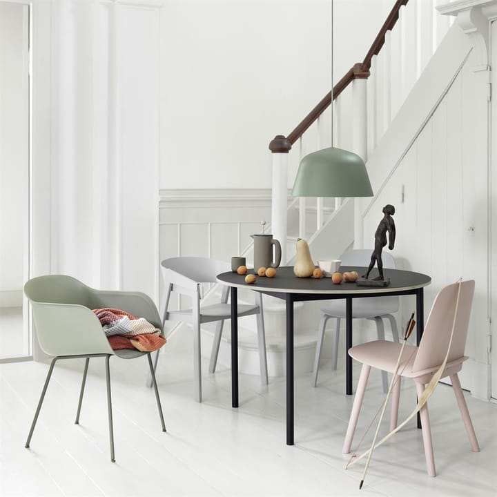 Fiber chair stoel met armleuningen, Dusty green-Green (kunststof) Muuto
