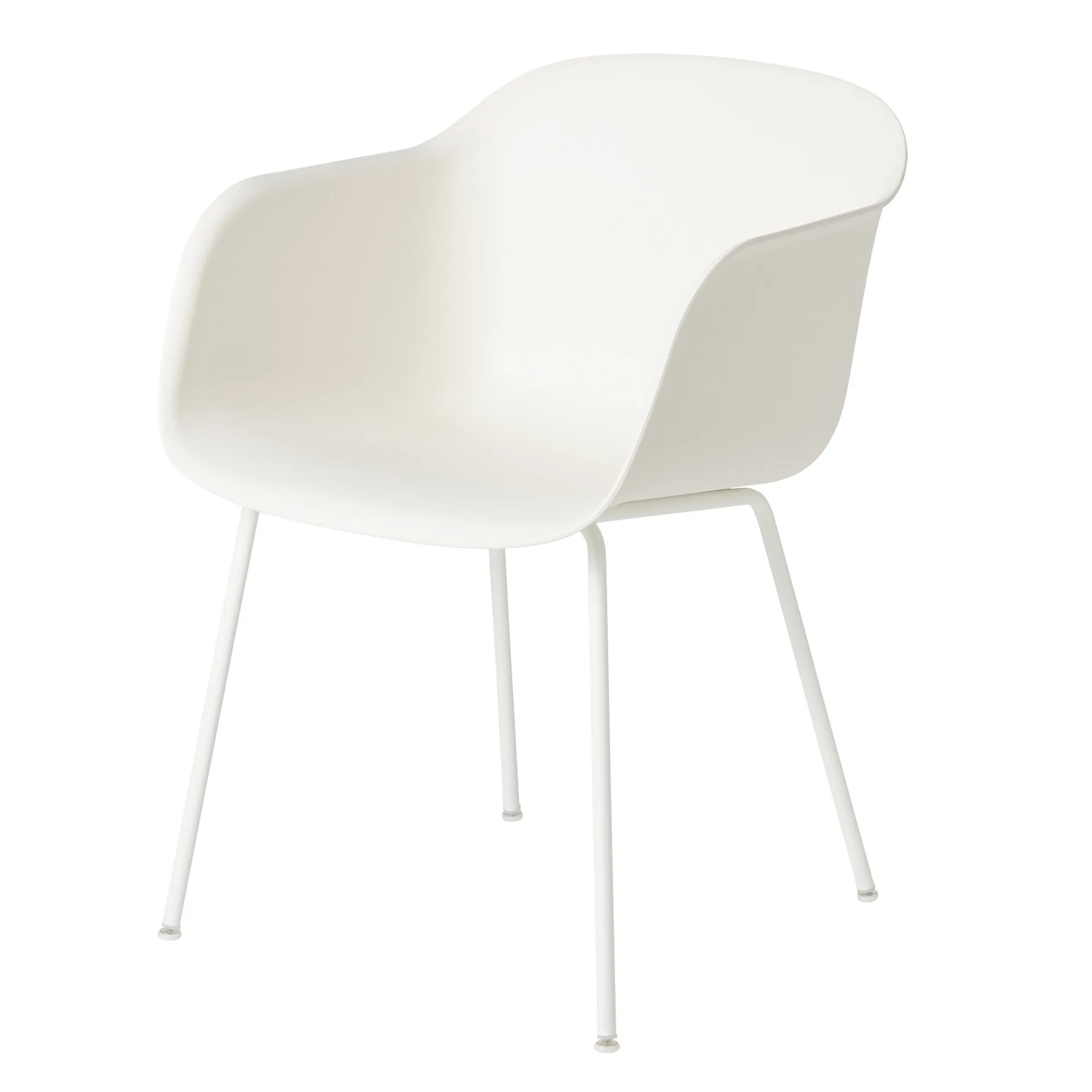 Fiber chair stoel met armleuningen, wit Muuto