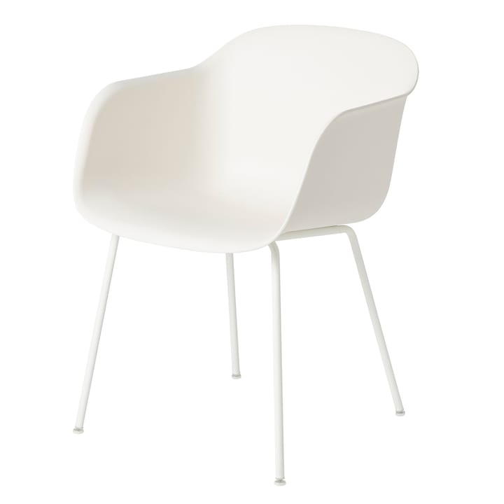 Fiber chair stoel met armleuningen - wit - Muuto