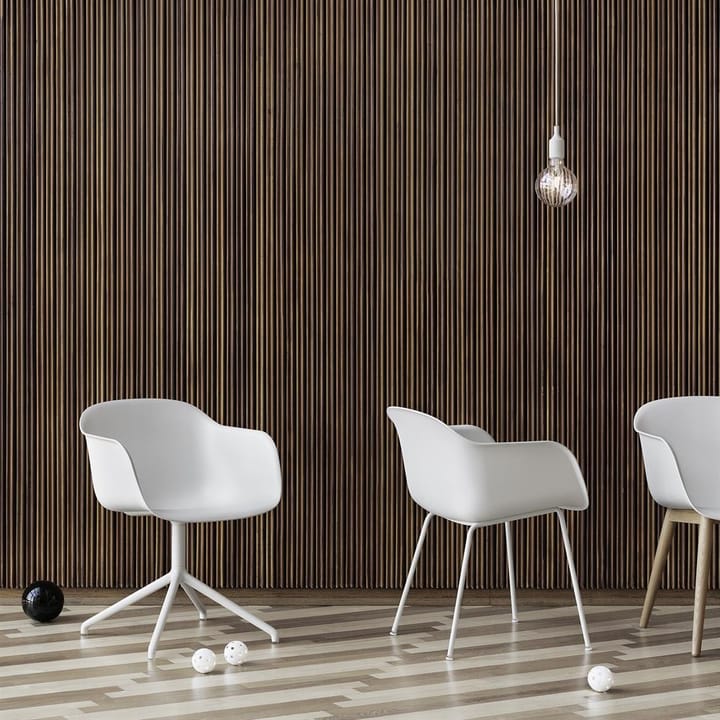 Fiber chair stoel met armleuningen, wit Muuto