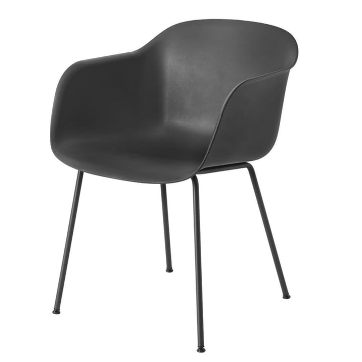 Fiber chair stoel met armleuningen - zwart - Muuto