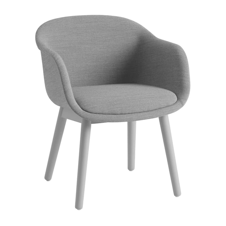 Fiber Conference Armchair met houten poten - Remix 133-grey - Muuto